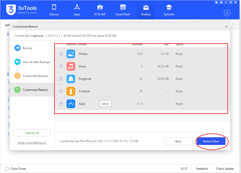 How to Choose Backup & Restore and Customized Backup & Restore?